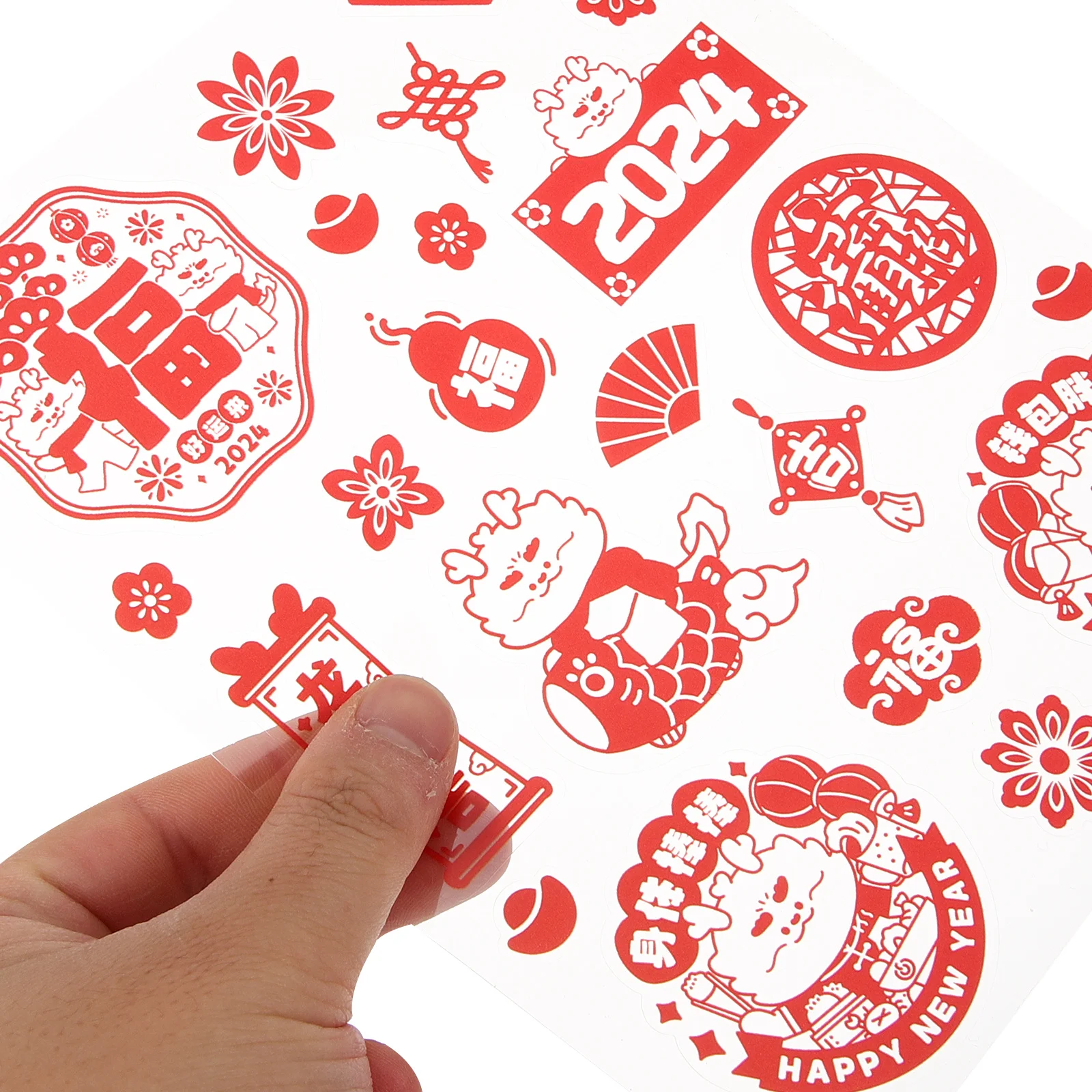 2 Sheets Chinese New Year Window Stickers Dragon Year Mini Stickers PVC 2024 Spring Festival Door Decoration Waterproof
2 Sheets Chinese New Year Window Stickers Dragon Year Mini Stickers PVC 2024 Spring Festival Door Decoration Waterproof