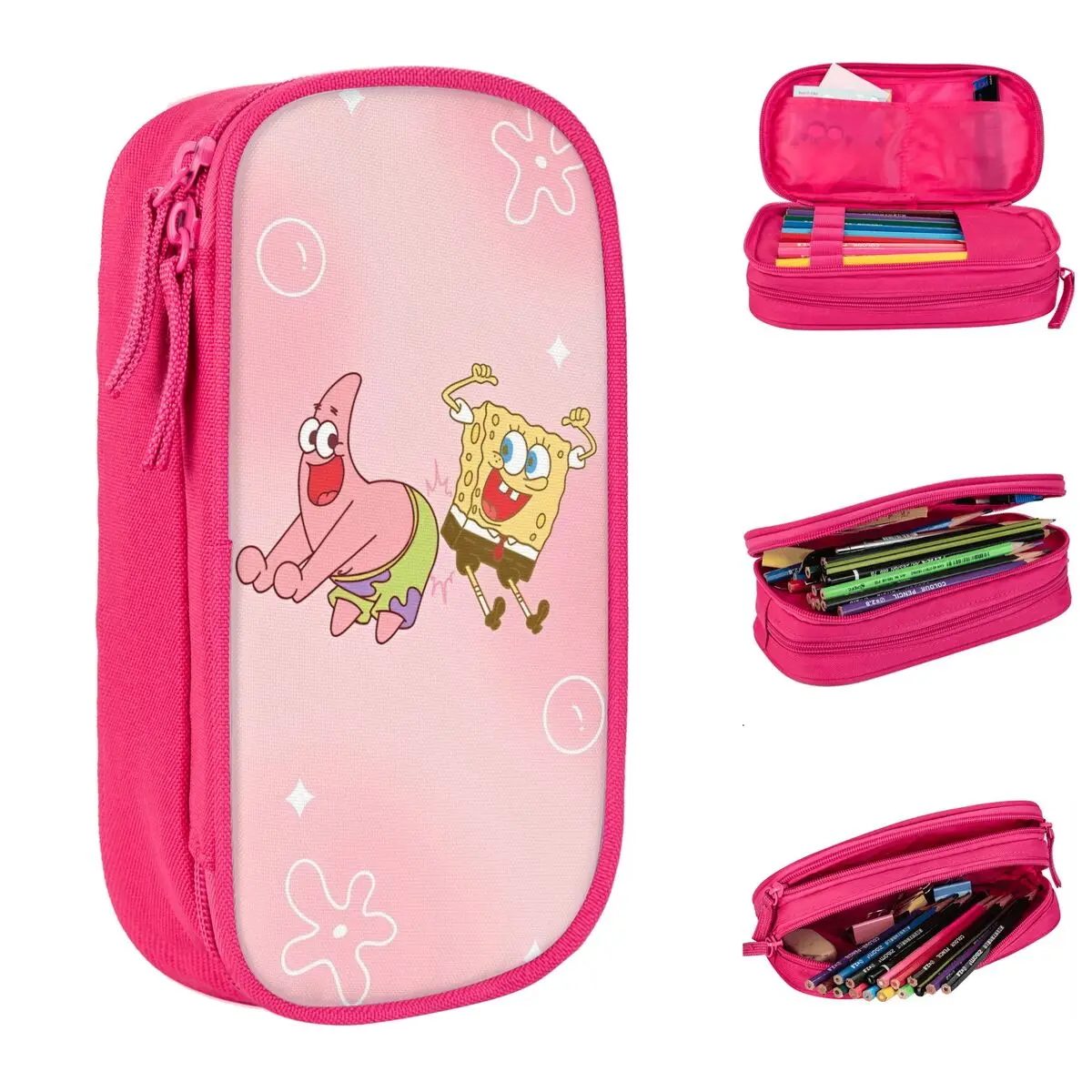 Cute SpongeBobed and Patrick Stared Cartoon Gift Pencil Case for Kids Pencilcases for Girl Boy Pen Box Bag For Students School
Cute SpongeBobed and Patrick Stared Cartoon Gift Pencil Case for Kids Pencilcases for Girl Boy Pen Box Bag For Students School