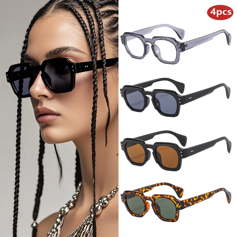 4 Sets Fashion Square Sunglasses Women Luxury Brand Sun Glasses Retro Designer Men Trending Black Grey Glasses Shades UV400
4 Sets Fashion Square Sunglasses Women Luxury Brand Sun Glasses Retro Designer Men Trending Black Grey Glasses Shades UV400