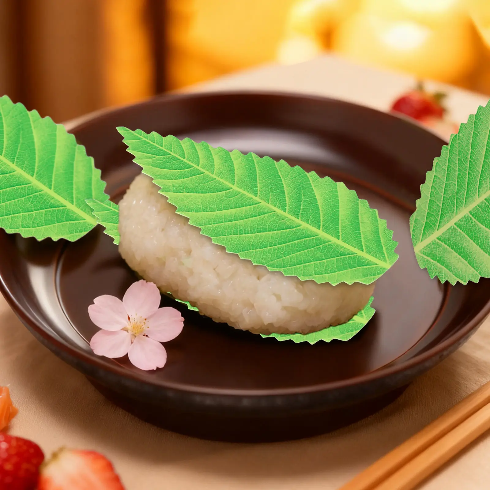 200Pcs Lifelike Sushi Decorative Leaves Fresh Natural Color Matching Creative Sushi Plate Decoration Japanese Food Mat Sashimi
200Pcs Lifelike Sushi Decorative Leaves Fresh Natural Color Matching Creative Sushi Plate Decoration Japanese Food Mat Sashimi