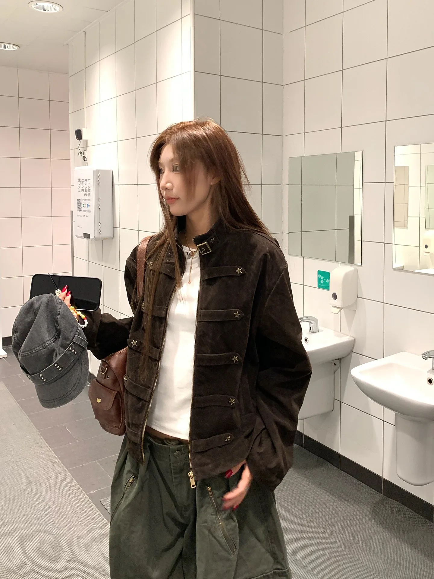 American Sle Suede Jaet Women Casual Workwear Coat Spring Season Design Sense Loose Fit Button Decor Long Sve Zipper
American Sle Suede Jaet Women Casual Workwear Coat Spring Season Design Sense Loose Fit Button Decor Long Sve Zipper