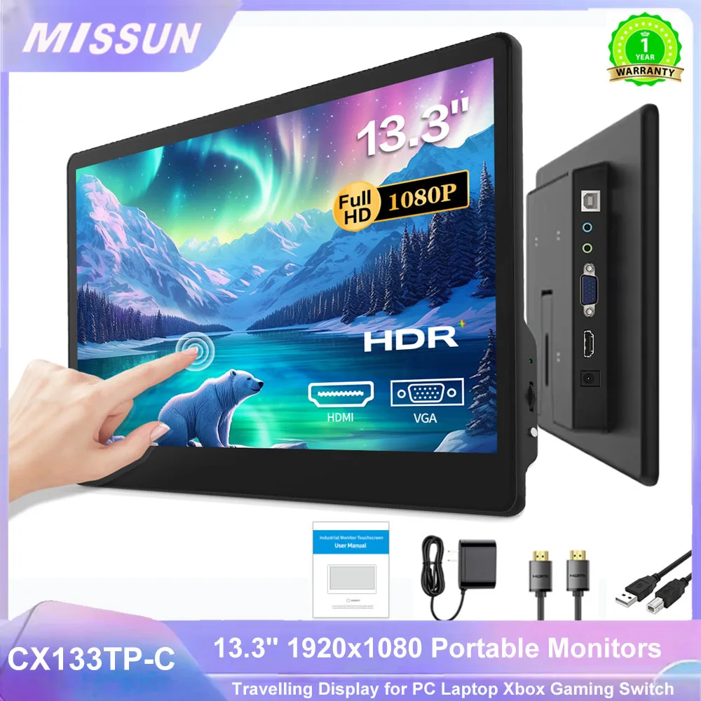 HOWENS 13.3 inch Touch Panel Portable LCD 1920 x1080 IPS Monitor Display Touchscreen With Speaker HDMI/Type-C Input for Laptop
HOWENS 13.3 inch Touch Panel Portable LCD 1920 x1080 IPS Monitor Display Touchscreen With Speaker HDMI/Type-C Input for Laptop