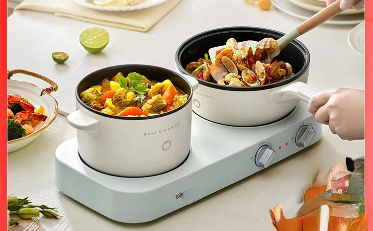Dual stove electric cooking pot, multifunctional integrated pot, dormitory
Dual stove electric cooking pot, multifunctional integrated pot, dormitory