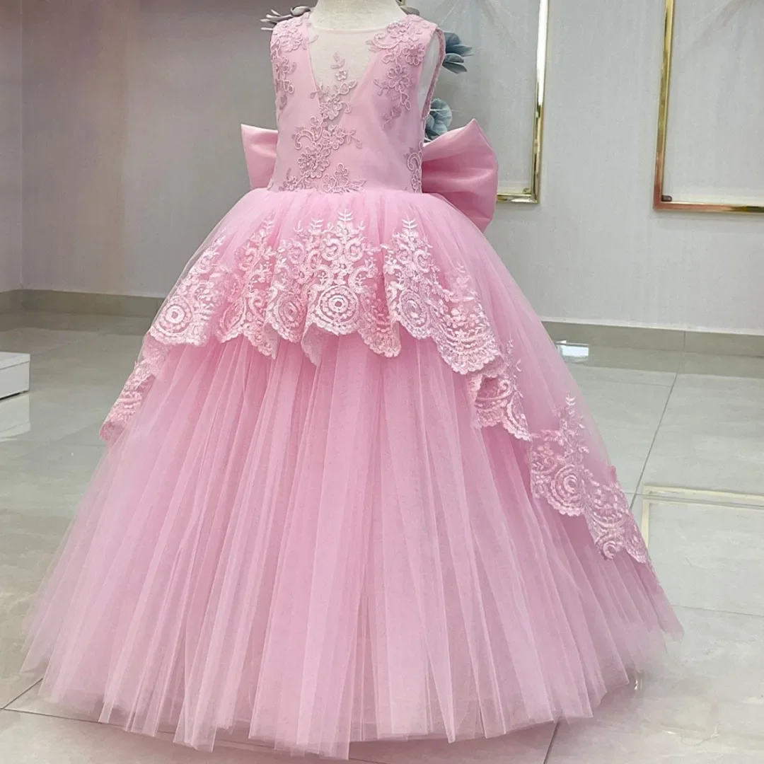 Flower Girl Dresses Customized Lace Applique Pink For Wedding Pageant Gown Princess Sleeveless Holy Communion Dresses Customized
Flower Girl Dresses Customized Lace Applique Pink For Wedding Pageant Gown Princess Sleeveless Holy Communion Dresses Customized