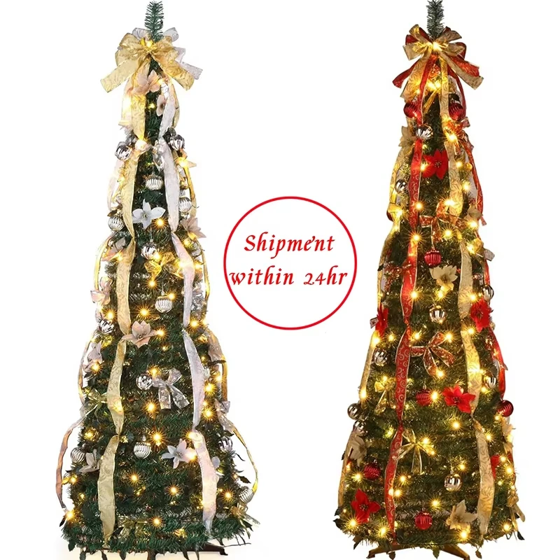 Foldable 7-Foot Christmas Tree with 200 Warm White Lights Decorative Pop-Up Holiday Decoration for Indoor Use
Foldable 7-Foot Christmas Tree with 200 Warm White Lights Decorative Pop-Up Holiday Decoration for Indoor Use