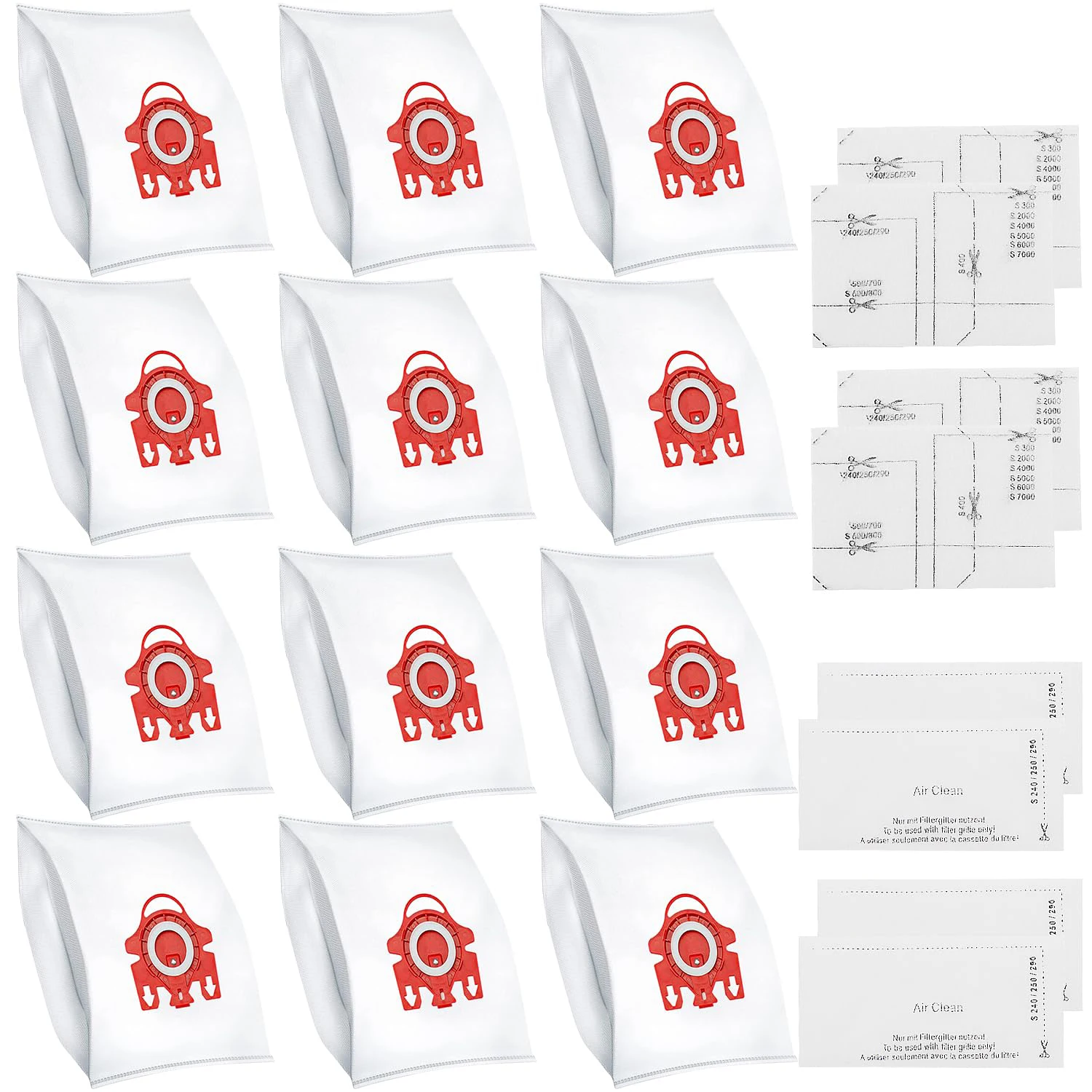 For Miele Compact/Complete C1-C2 & S-Series: 12-Pack Hypoallergenic Dust Bags | 3D Airclean FJM Tech (S241/S290/S300i/S500/S700)
For Miele Compact/Complete C1-C2 & S-Series: 12-Pack Hypoallergenic Dust Bags | 3D Airclean FJM Tech (S241/S290/S300i/S500/S700)