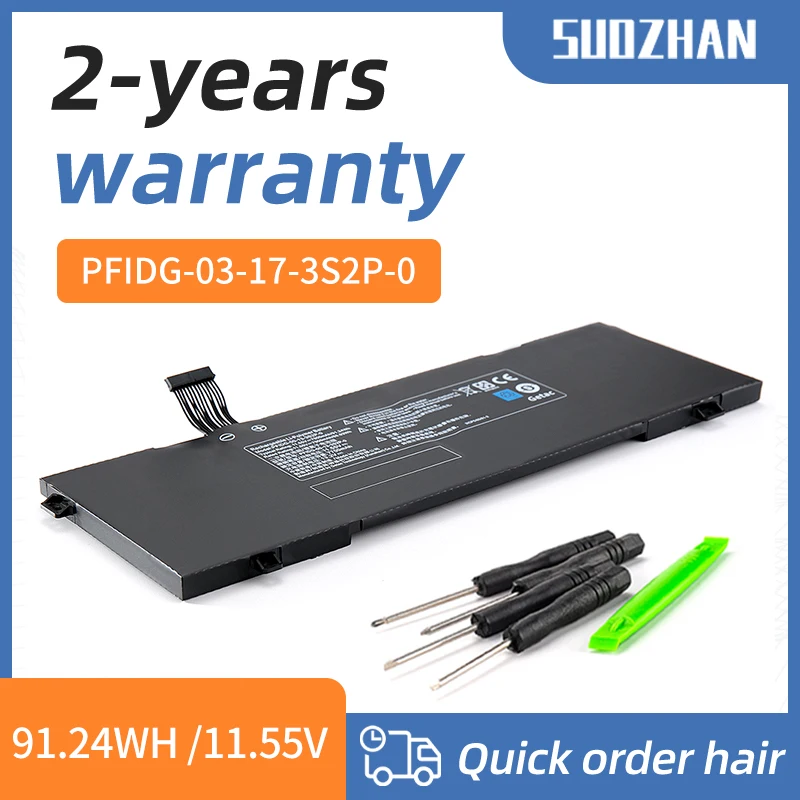 SUOZHAN PFIDG-00-13-3S2P-0 Laptop Battery For MECHREVO Code 01 Air II Getac S2 UMI Air S1 Plus Series
SUOZHAN PFIDG-00-13-3S2P-0 Laptop Battery For MECHREVO Code 01 Air II Getac S2 UMI Air S1 Plus Series