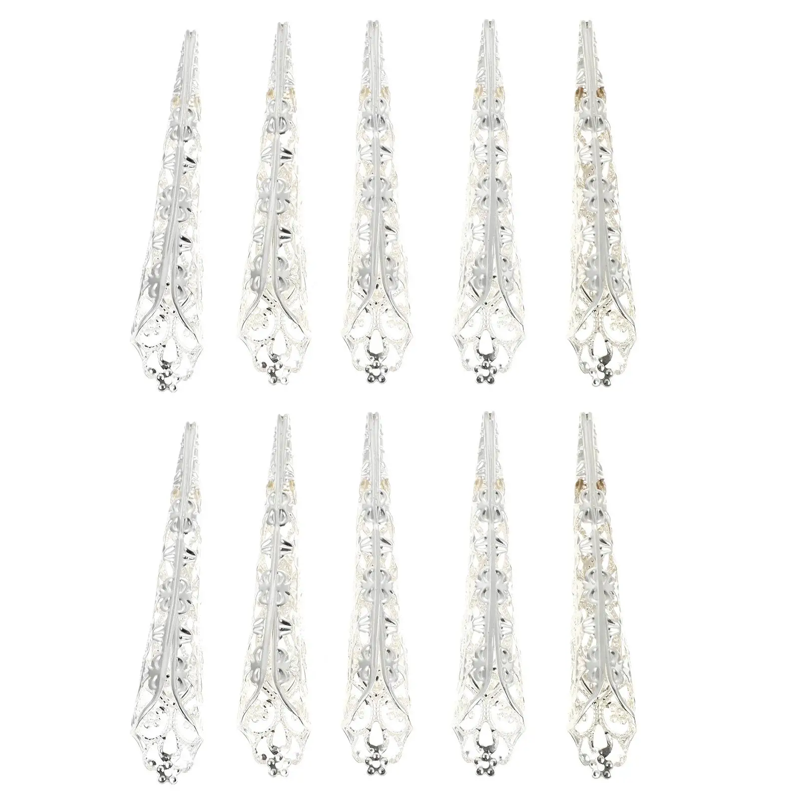 10 Pcs Metal Hollow Fake Nail Cover Lightweight Durable Finger Claw Rings Fingertip Accessories Cosplay Halloween Role Playing
10 Pcs Metal Hollow Fake Nail Cover Lightweight Durable Finger Claw Rings Fingertip Accessories Cosplay Halloween Role Playing