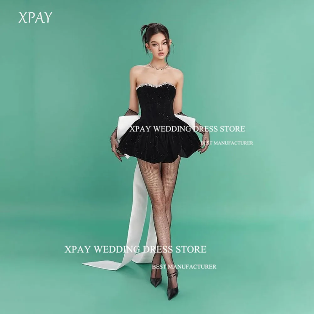 XPAY Black Velvet Beaded Korea Evening Prom Dresses Photo Shoot Mini-Length Strapless Evening Party Dress Formal Customized Bow
XPAY Black Velvet Beaded Korea Evening Prom Dresses Photo Shoot Mini-Length Strapless Evening Party Dress Formal Customized Bow