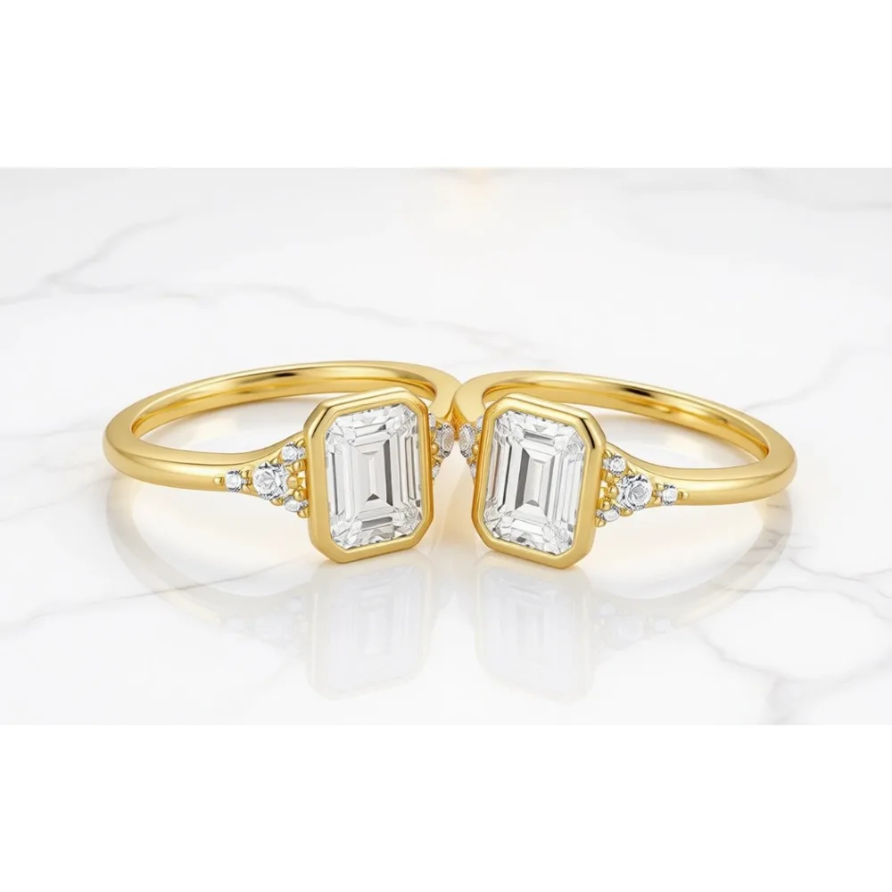 Обручальное кольцо с изумрудной огранкой и фианитом для женщин, позолоченное 14-каратным золотом, размер 4-10
Обручальное кольцо с изумрудной огранкой и фианитом для женщин, позолоченное 14-каратным золотом, размер 4-10