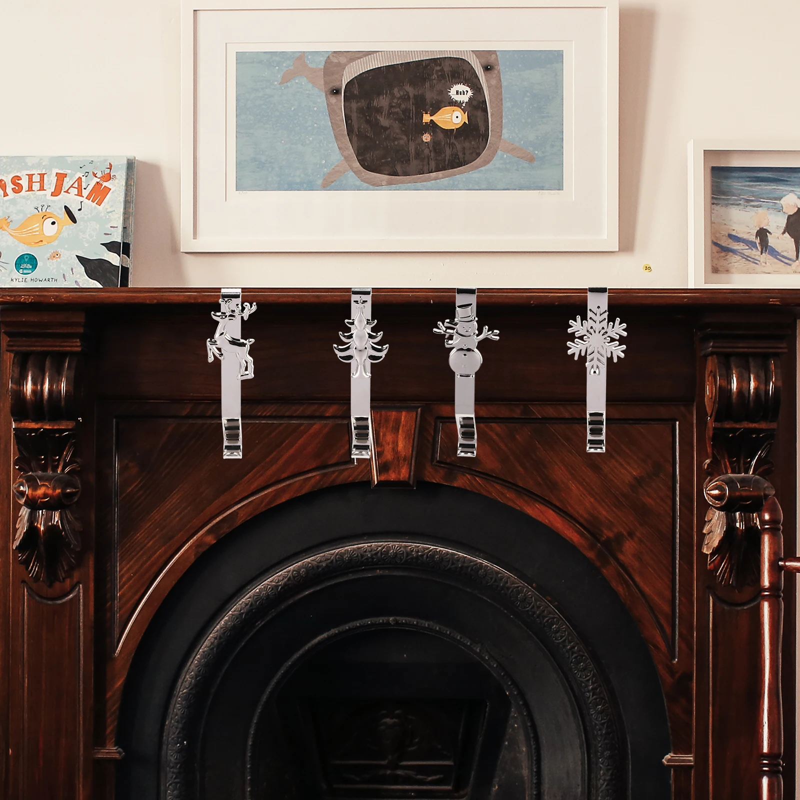 4 Pcs Christmas Stocking Hook and Garland Hangers Mantle for Door Fireplace Hanging Mantel Hooks Decorate
4 Pcs Christmas Stocking Hook and Garland Hangers Mantle for Door Fireplace Hanging Mantel Hooks Decorate