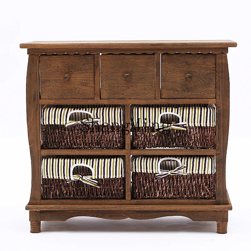 ZYH retro storage chest cabinet living room TV cabinet rattan frame drawer solid wood locker
ZYH retro storage chest cabinet living room TV cabinet rattan frame drawer solid wood locker