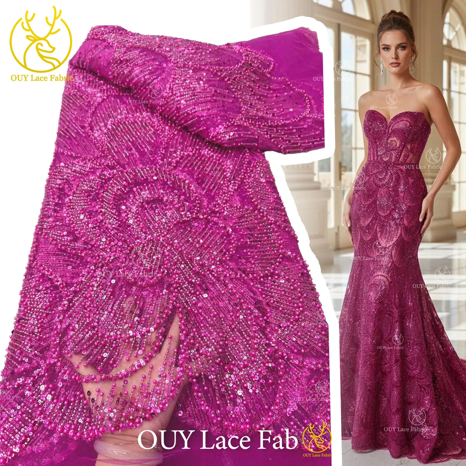 New French Groom Handmade Beaded Sequin Lace Fabric 2026 High Quality Nigerian Tulle Lace Fabric For Bridal Wedding Dresses
New French Groom Handmade Beaded Sequin Lace Fabric 2026 High Quality Nigerian Tulle Lace Fabric For Bridal Wedding Dresses