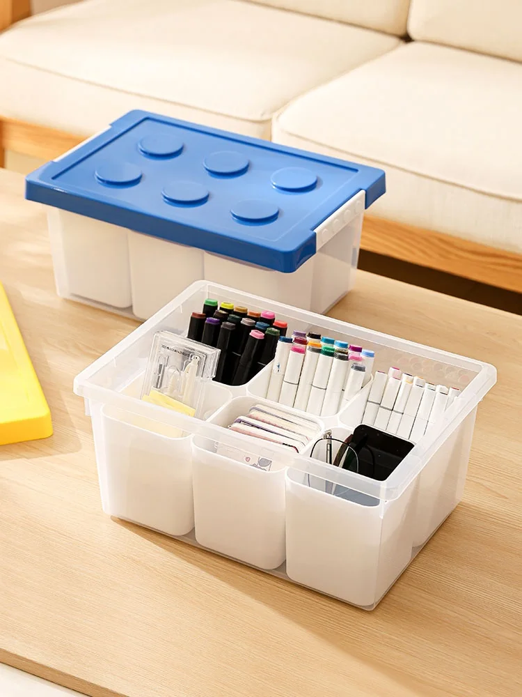 Transparent Plastic Marker Pen Storage Box Multi-grid Divided Cover Desktop Organizer Children's Desk Pen Holder Simple Style
Transparent Plastic Marker Pen Storage Box Multi-grid Divided Cover Desktop Organizer Children's Desk Pen Holder Simple Style