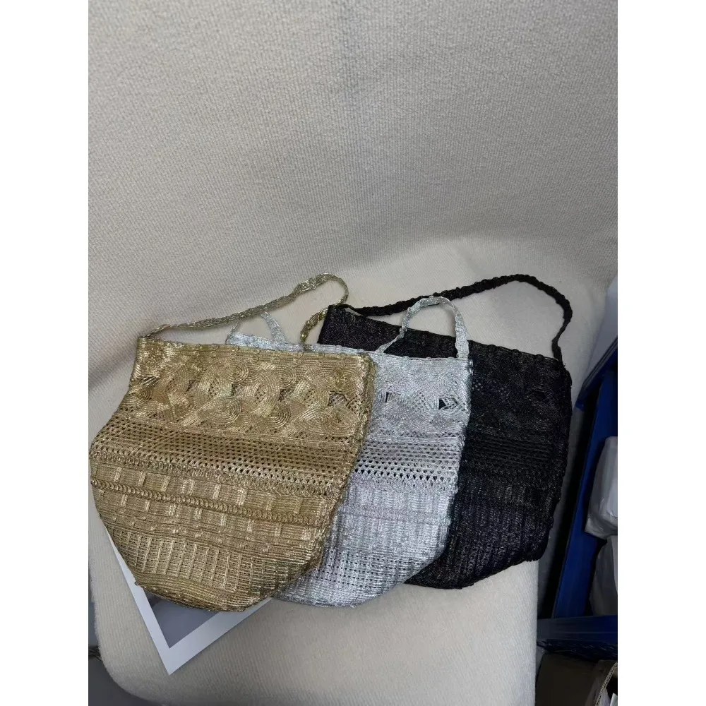 High Quality Hollow Wax Rope Handwoven Bag Underarm Texture Unique Fashion Bucket Shoulder Tote Women 2026 Spring and Summer
High Quality Hollow Wax Rope Handwoven Bag Underarm Texture Unique Fashion Bucket Shoulder Tote Women 2026 Spring and Summer
