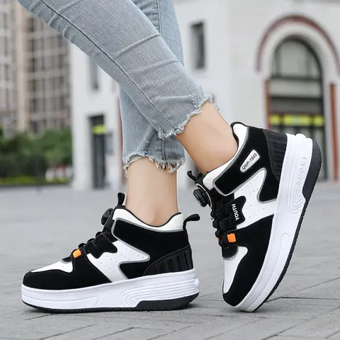 Sneakers for Boys, Internet Famous, Super Popular, Double Wheel Detachable Sports, Teenagers, Height Increasing Ice Skating Shoe