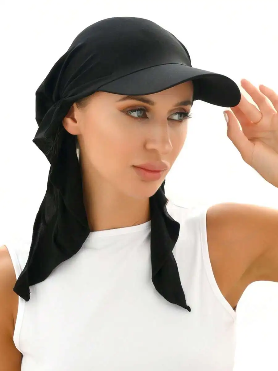 Fashionable Black Baseball Cap With Scarf Headband For Women Outdoor Casual Wear
Fashionable Black Baseball Cap With Scarf Headband For Women Outdoor Casual Wear