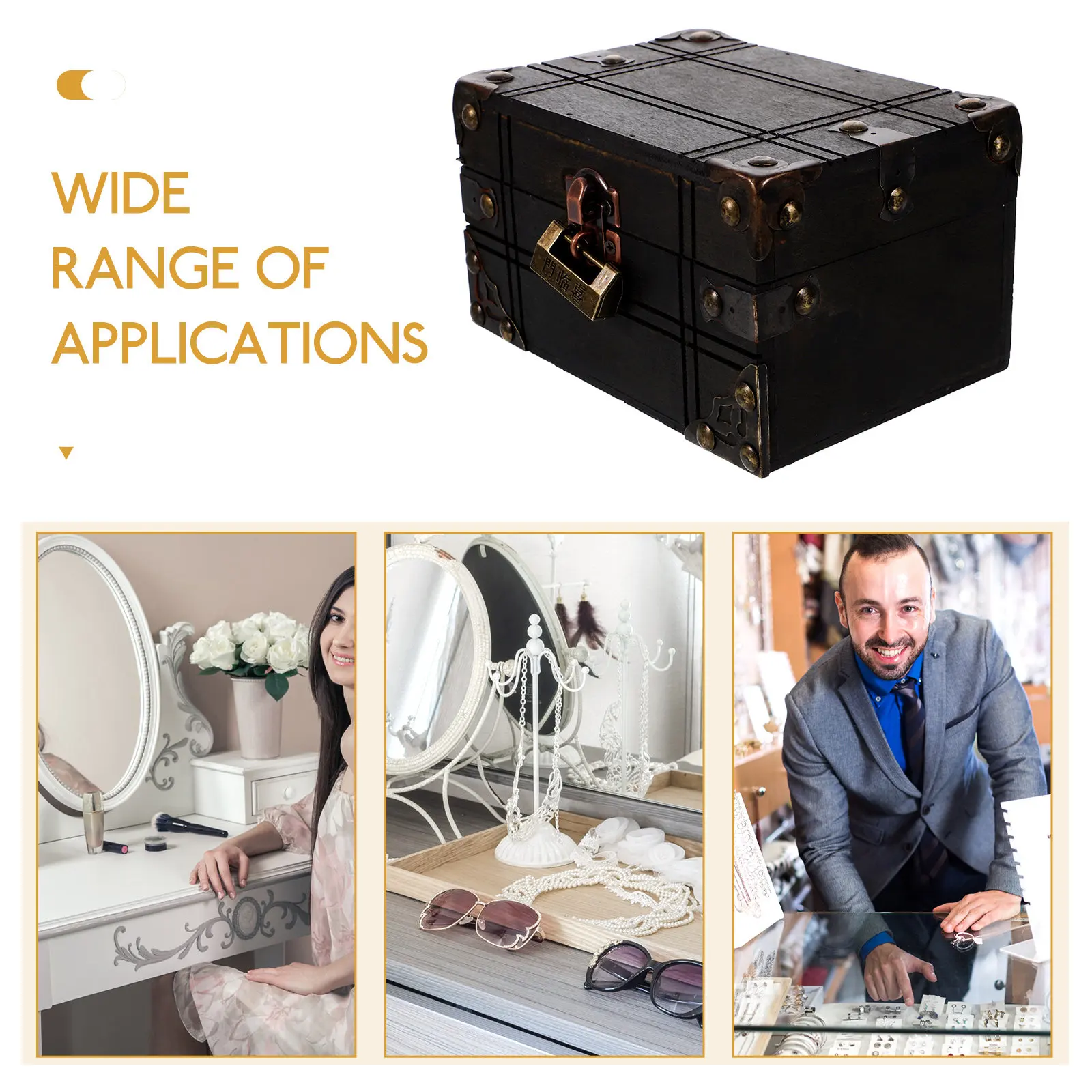 Vintage Wooden Storage Box Retro Jewelry Chest Trinket Keepsake Box Decorative Treasure Container for Home Office Film Prop
Vintage Wooden Storage Box Retro Jewelry Chest Trinket Keepsake Box Decorative Treasure Container for Home Office Film Prop