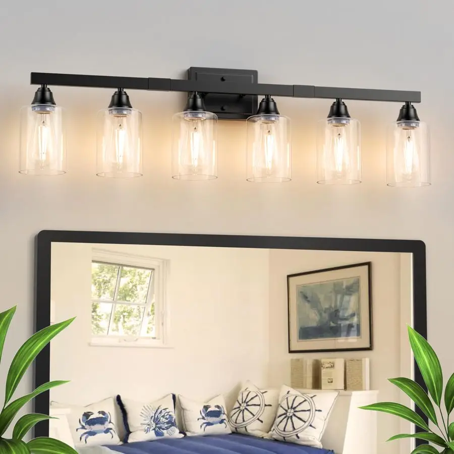 Matte Black Bathroom Light Fixtures, 6Light Bathroom Vanity Light Over Mirror, Modern Vanity Lights for Bathrooms, Bathrooms Lig
Matte Black Bathroom Light Fixtures, 6Light Bathroom Vanity Light Over Mirror, Modern Vanity Lights for Bathrooms, Bathrooms Lig