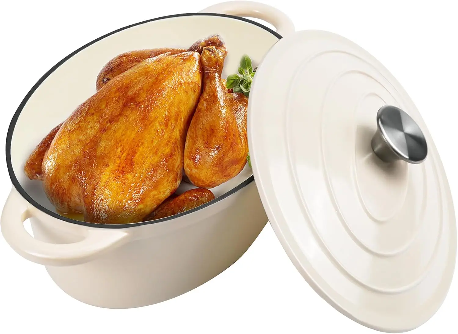 Эмалированная овальная голландская духовка 4,5 QT с крышкой и двойными ручками, чугунная голландская духовка для приготовления пищи, выпечки хлеба
Эмалированная овальная голландская духовка 4,5 QT с крышкой и двойными ручками, чугунная голландская духовка для приготовления пищи, выпечки хлеба