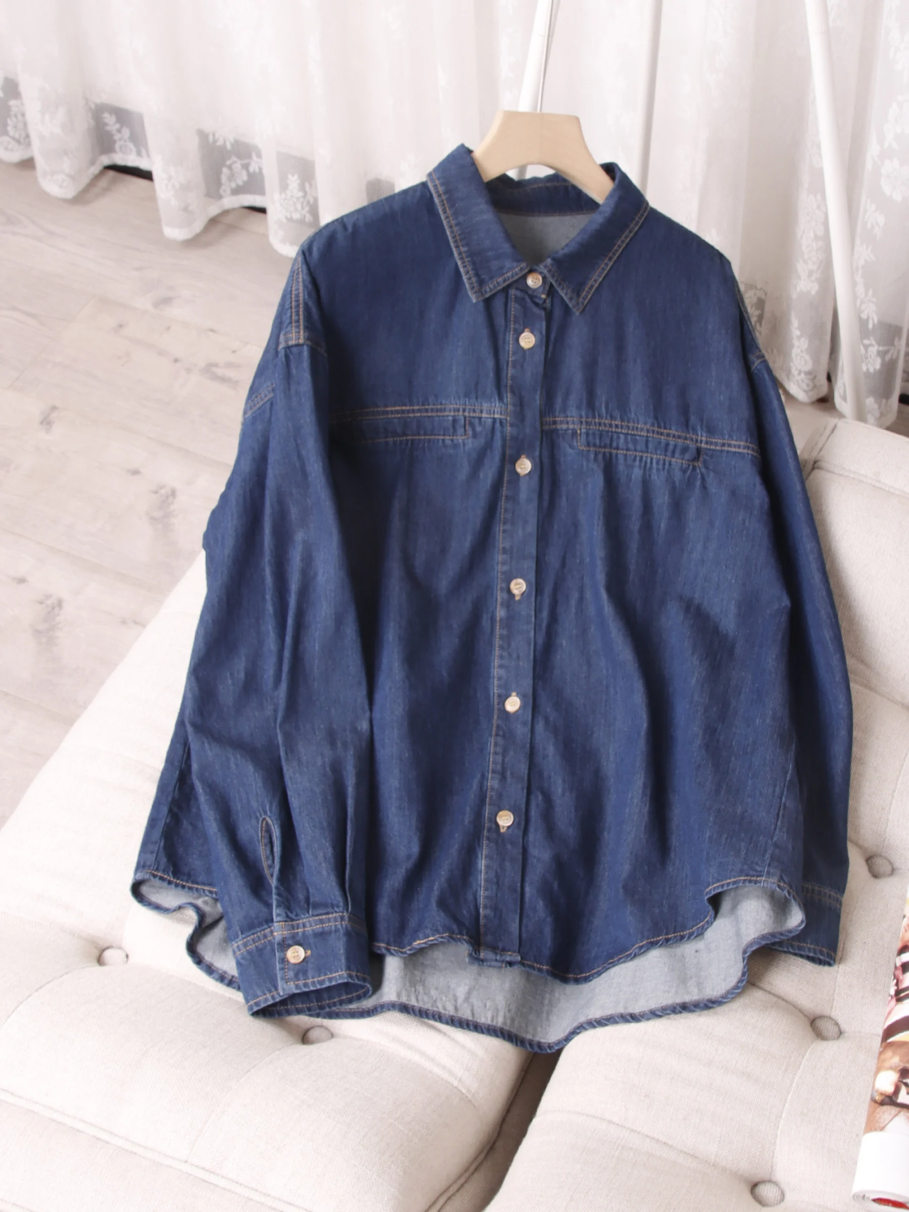 Women's Long Sleeve Denim Shirt - Classic Fashionable Casual Shirt for Travel Outings and Everyday Wear
Women's Long Sleeve Denim Shirt - Classic Fashionable Casual Shirt for Travel Outings and Everyday Wear