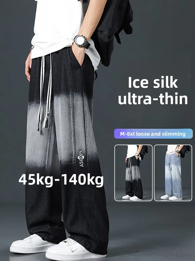Summer Faion Wide Leg Jeans Men's Loose plus Size Straight Casual Pants Vintage adient Cotton Polyester Blend Breathable
Summer Faion Wide Leg Jeans Men's Loose plus Size Straight Casual Pants Vintage adient Cotton Polyester Blend Breathable
