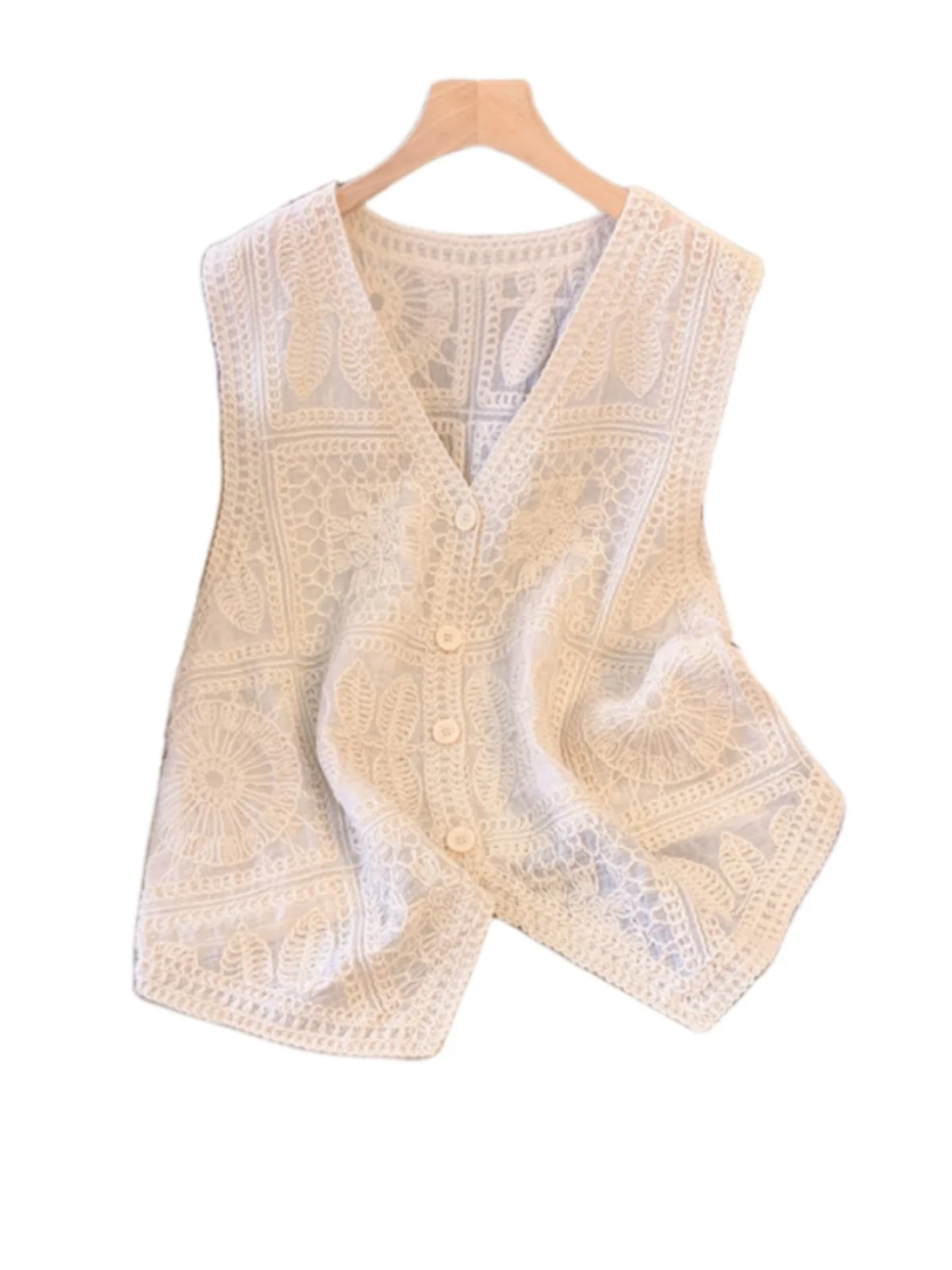 Embroidered Pure Color V-Ne Casual Thin Women's Vest Top Layer Summer Outerwear Large Size Comfortable Artistic Sle
Embroidered Pure Color V-Ne Casual Thin Women's Vest Top Layer Summer Outerwear Large Size Comfortable Artistic Sle