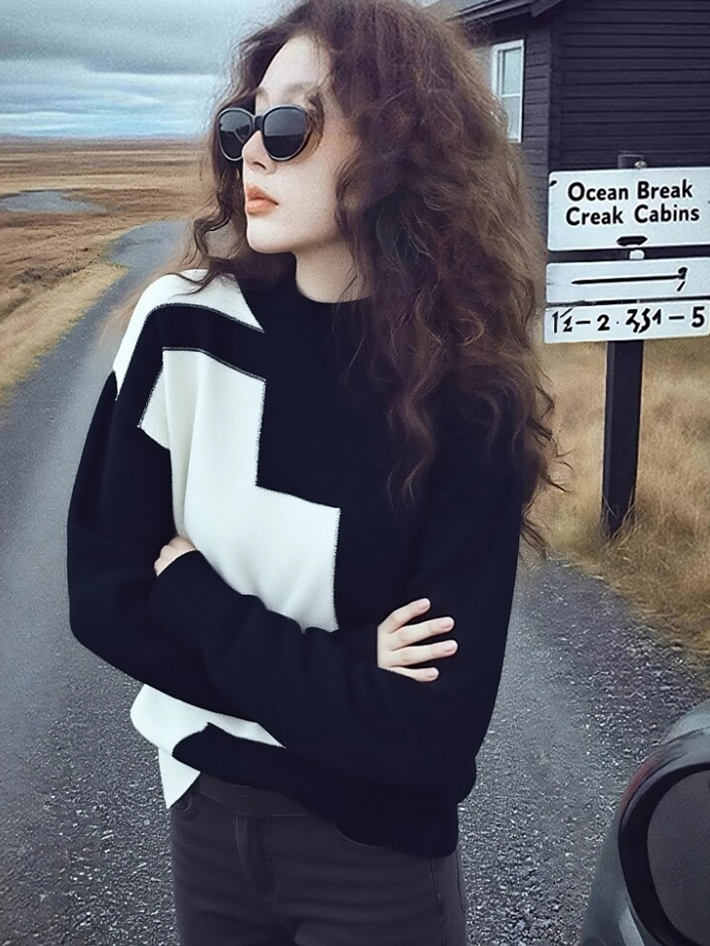 Свободный вязаный свитер с круглым вырезом и цветными блоками, повседневный модный топ с длинными рукавами, новинка зимы, женская одежда
Свободный вязаный свитер с круглым вырезом и цветными блоками, повседневный модный топ с длинными рукавами, новинка зимы, женская одежда