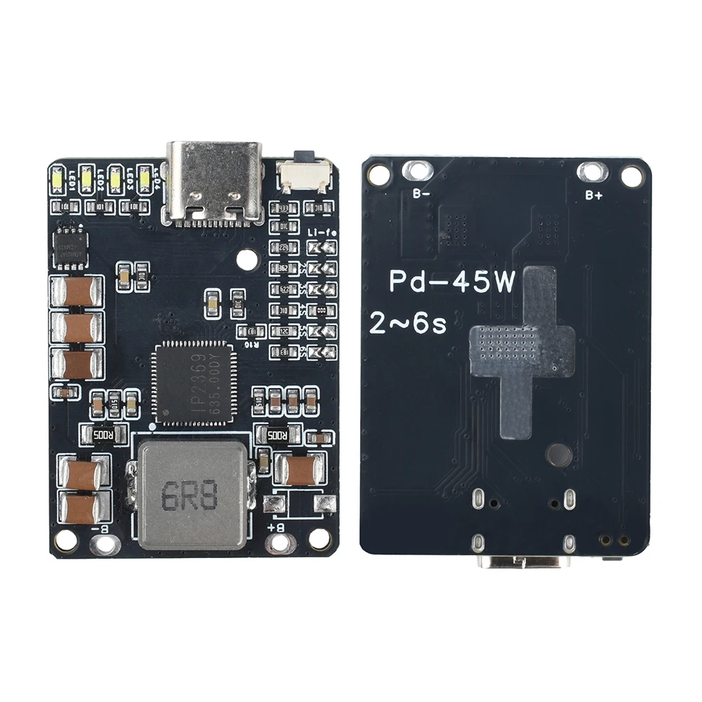 IP2369 2S~6S 45W Li-ion Battery Charger/Discharger Module Type C 3S 4S 5S for Mobile Power/Drone Charge Protection Module
IP2369 2S~6S 45W Li-ion Battery Charger/Discharger Module Type C 3S 4S 5S for Mobile Power/Drone Charge Protection Module