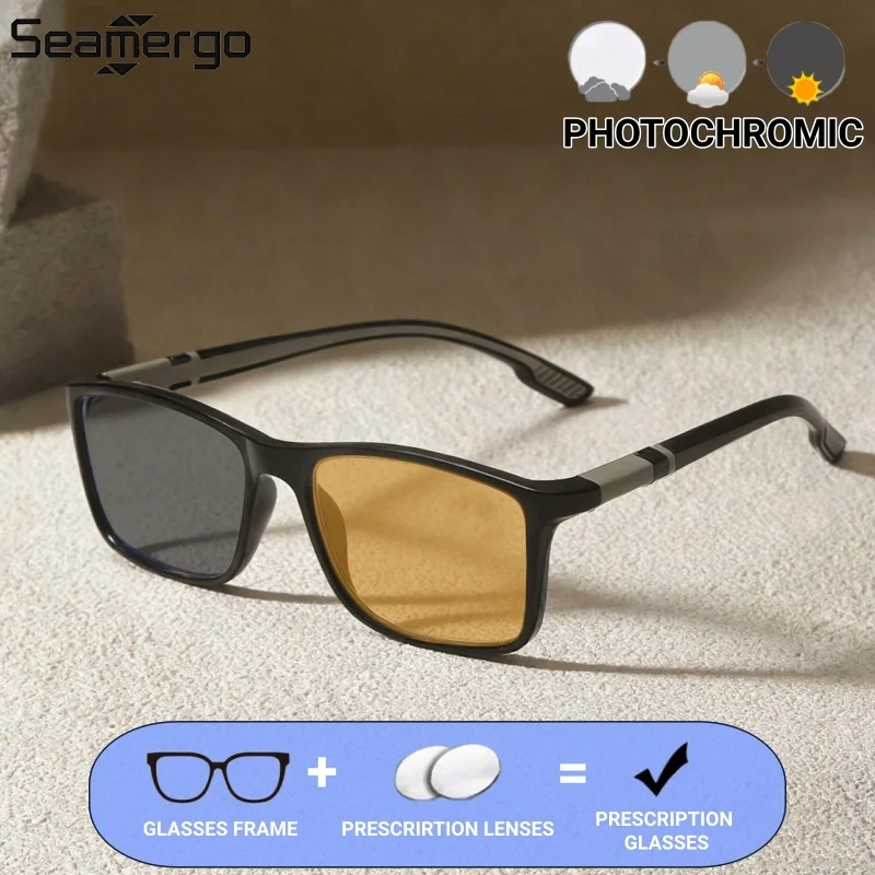 SEAMERGO Anti-slip Sports Silicone Photochromic Prescription Glasses Ultra-light Blue Light Protection Customized Eyeglasses
SEAMERGO Anti-slip Sports Silicone Photochromic Prescription Glasses Ultra-light Blue Light Protection Customized Eyeglasses