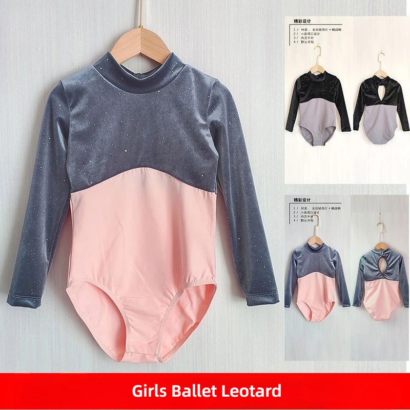 Ballet Leotard Long Sleeve, Velvet Patchwork Sparkle High Neck Back Cutout Dance Gymnastics Leotard for Dance Class Training
Ballet Leotard Long Sleeve, Velvet Patchwork Sparkle High Neck Back Cutout Dance Gymnastics Leotard for Dance Class Training