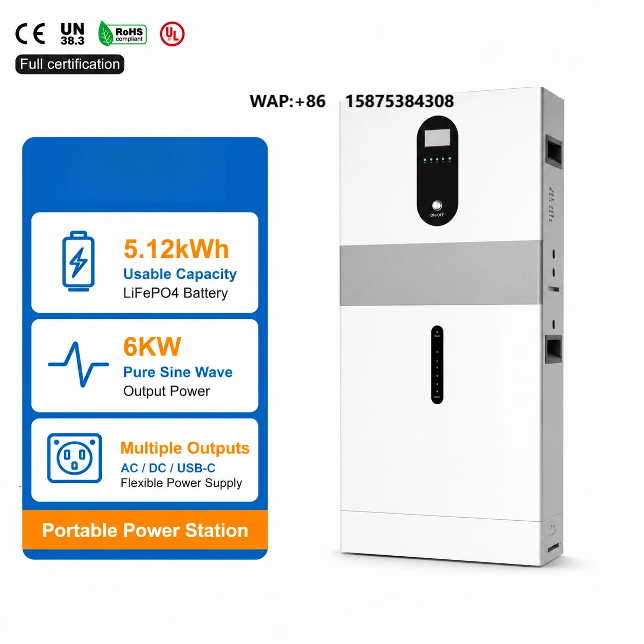 6KW 5KWh All in One ESS LiFePO4 Home Solar Energy Storage System with Hybrid Inverter Backup Power
6KW 5KWh All in One ESS LiFePO4 Home Solar Energy Storage System with Hybrid Inverter Backup Power