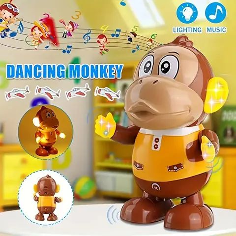 Tête de singe oscillant secouant le jouet de phtaltoy coule, apprentissage alth, jouets d'animaux avec lumières et musique, cadeau pour enfants