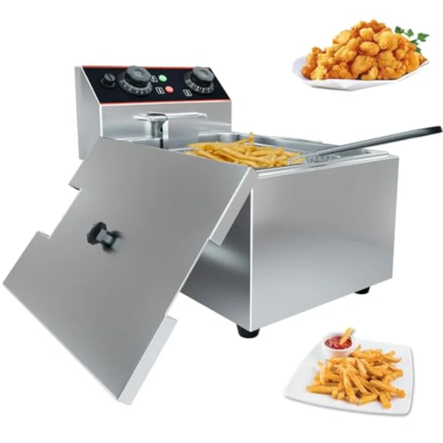 Commercial Deep Fryer with Basket 11.55 QT/11 L Stainless Steel Electric Countertop Fryer with Temperature Control for Restaura
Commercial Deep Fryer with Basket 11.55 QT/11 L Stainless Steel Electric Countertop Fryer with Temperature Control for Restaura