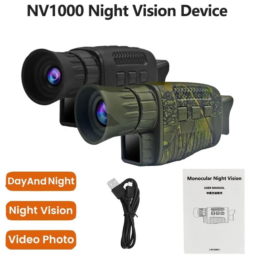 NV1000 Night Vision Monocular Infrared Night Vision Camera, 5x Digital Zoom, 200m Full Dark Viewing Distance for Hunt
NV1000 Night Vision Monocular Infrared Night Vision Camera, 5x Digital Zoom, 200m Full Dark Viewing Distance for Hunt