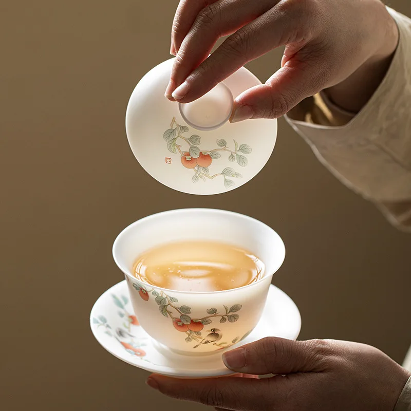 LH Sancai Gaiwan Light Luxury White Porcelain Large Ceramic Teacup Single High-end Tea Set
LH Sancai Gaiwan Light Luxury White Porcelain Large Ceramic Teacup Single High-end Tea Set