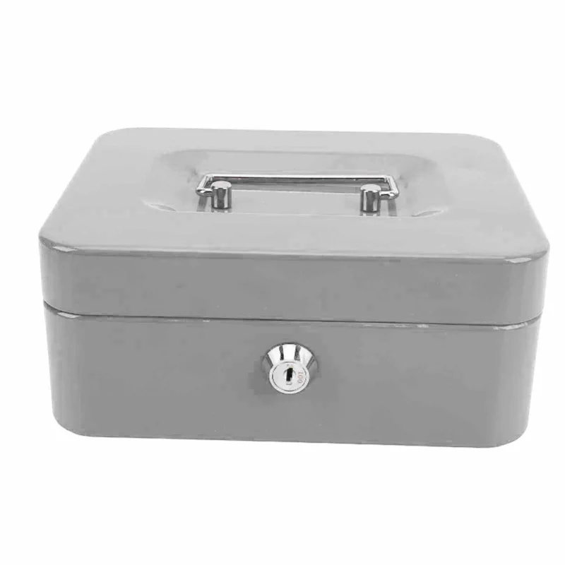 Small Locking Cash Box Portable Double Layers Safe Metal Money Box For Home And Office Grey/Black
Small Locking Cash Box Portable Double Layers Safe Metal Money Box For Home And Office Grey/Black