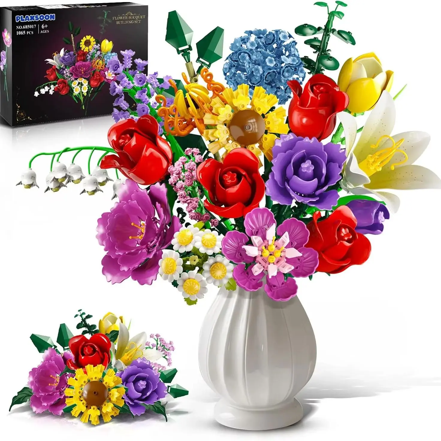 Flower Bouquet Building Set 18 Flowers Valentine's Day Rose Building Block Botanical Collection Bricks Toy Plant Home Decor 1065PCS Gift for Her Adults Women Girls 8+ Years
Flower Bouquet Building Set 18 Flowers Valentine's Day Rose Building Block Botanical Collection Bricks Toy Plant Home Decor 1065PCS Gift for Her Adults Women Girls 8+ Years