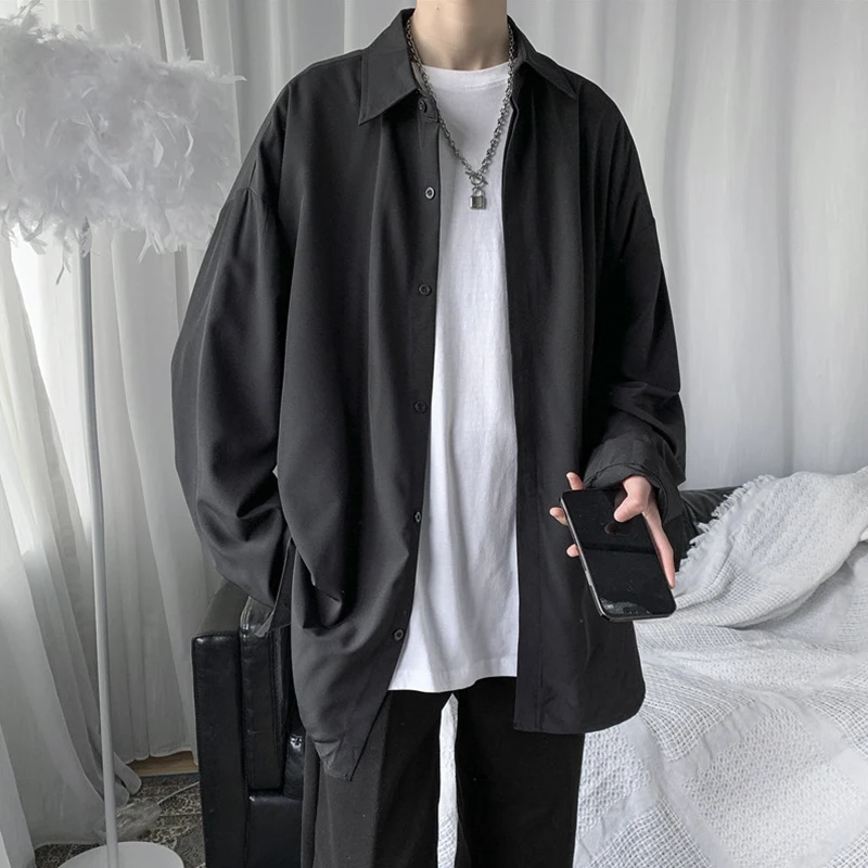 Men's Loose Long Sleeve Shirt Black Thin Spring Autumn New Style Korean Version Fashionable Spring Summer Youth Popular Ice Silk
Men's Loose Long Sleeve Shirt Black Thin Spring Autumn New Style Korean Version Fashionable Spring Summer Youth Popular Ice Silk