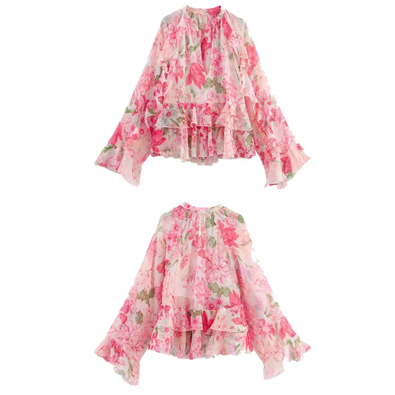 2025 летняя новая женская шифоновая блузка с v-образным вырезом и длинными рукавами с рюшами, топ, повседневная элегантная женская праздничная одежда 
2025 летняя новая женская шифоновая блузка с v-образным вырезом и длинными рукавами с рюшами, топ, повседневная элегантная женская праздничная одежда