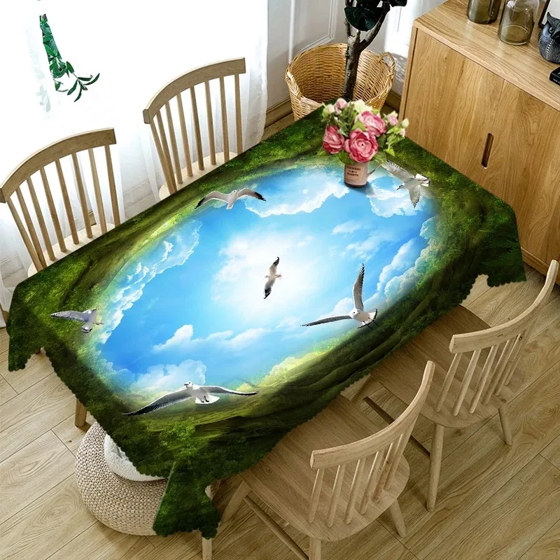 Waterproof Polyester Table Cover 2D Flat Printed Scenic Bird Forest Tablecloth For Indoor Outdoor Dining Summer Home Decor
Waterproof Polyester Table Cover 2D Flat Printed Scenic Bird Forest Tablecloth For Indoor Outdoor Dining Summer Home Decor