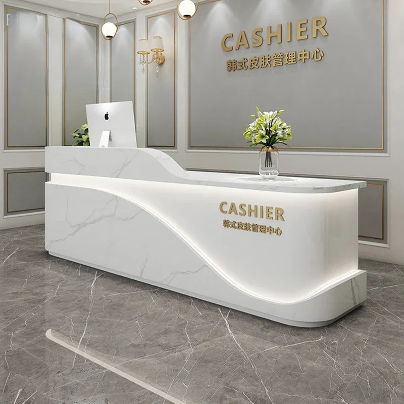 Modern Office Reception Desks Beauty Salon Bar Cashier Desk Dental automatic Desk Simple Clothing Store Counter Tables
Modern Office Reception Desks Beauty Salon Bar Cashier Desk Dental automatic Desk Simple Clothing Store Counter Tables