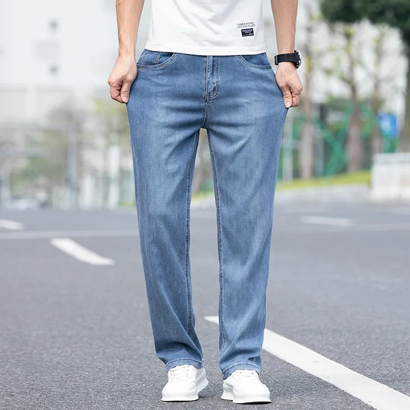 Lycel Lightweight Soft High-end Men's Light Blue Jeans Loose Straight Leg 2025 Summer Pants
Lycel Lightweight Soft High-end Men's Light Blue Jeans Loose Straight Leg 2025 Summer Pants