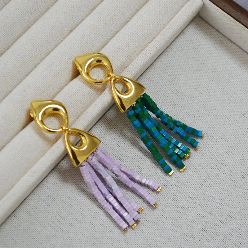 Retro exaggerated personality square green stone tassel stud earrings fashion Bohemia ear accessory
Retro exaggerated personality square green stone tassel stud earrings fashion Bohemia ear accessory