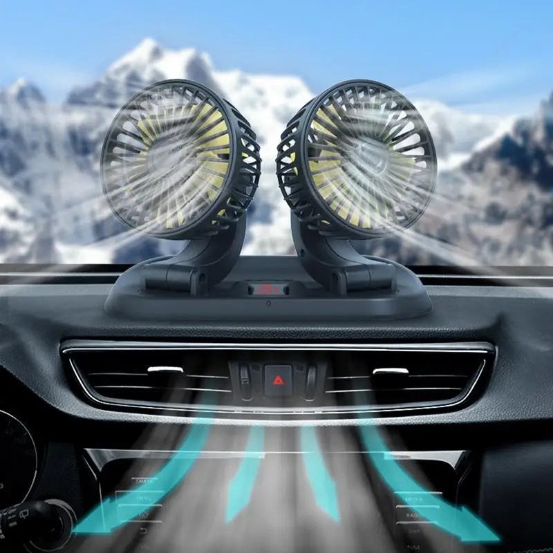Universal Car Fan 12/24V Adjustable 3 Speeds Dual Head Fans with Remote Control Remote Control Portable Fan for Auto Dashboard
Universal Car Fan 12/24V Adjustable 3 Speeds Dual Head Fans with Remote Control Remote Control Portable Fan for Auto Dashboard