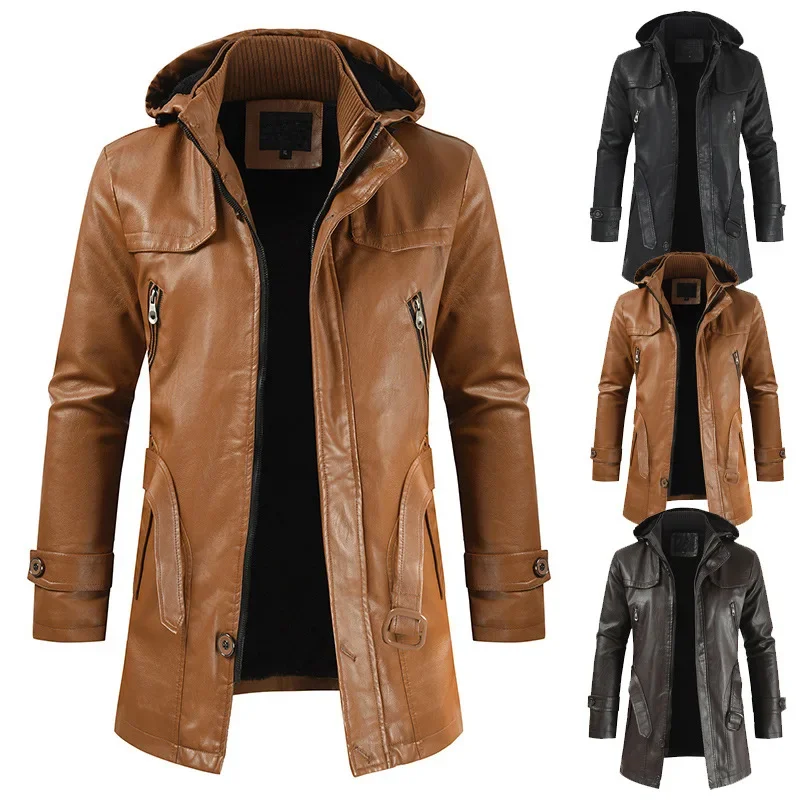 2023 Autumn and Winter New Men's Casual Fashion Leather Clothing Mid Length PU Hooded Slim Fit Youth Men's Leather Clothing
2023 Autumn and Winter New Men's Casual Fashion Leather Clothing Mid Length PU Hooded Slim Fit Youth Men's Leather Clothing