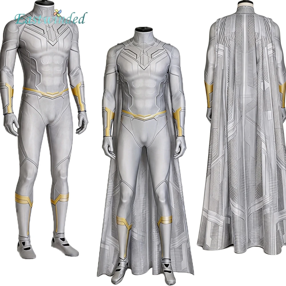 Movie Male Superhero White Vision Cosplay Silver Jumpsuit Cloak Costume Combat Uniform Adult Men Disguise Halloween Carnival
Movie Male Superhero White Vision Cosplay Silver Jumpsuit Cloak Costume Combat Uniform Adult Men Disguise Halloween Carnival