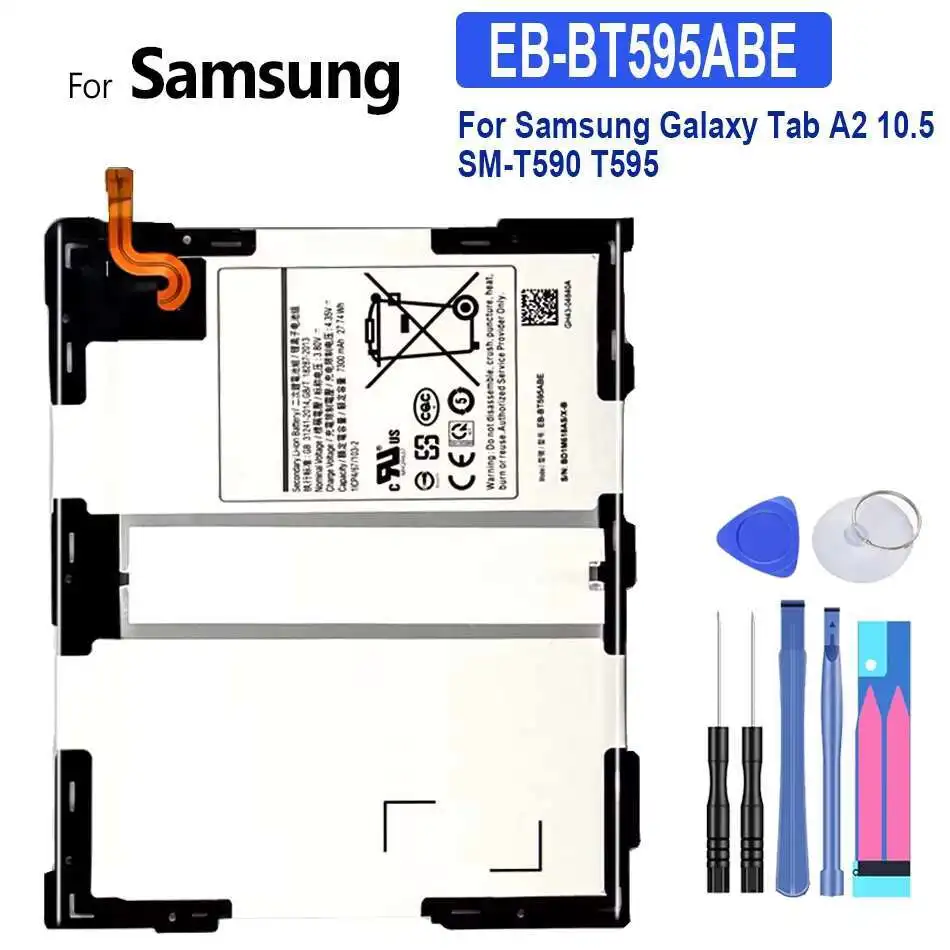 Reliable Power Supply Tablet Battery EB-BT595ABE 7300Mah For Samsung Galaxy Tab A2 10.5 SM-T590 T595 Durable
Reliable Power Supply Tablet Battery EB-BT595ABE 7300Mah For Samsung Galaxy Tab A2 10.5 SM-T590 T595 Durable