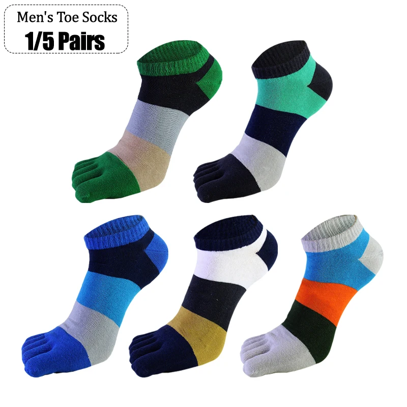 1/5 Pairs Men Five Toe Ankle Socks Color Block Striped Separate Toe Cotton Breathable Low Cut Casual Athletic Socks for Running
1/5 Pairs Men Five Toe Ankle Socks Color Block Striped Separate Toe Cotton Breathable Low Cut Casual Athletic Socks for Running
