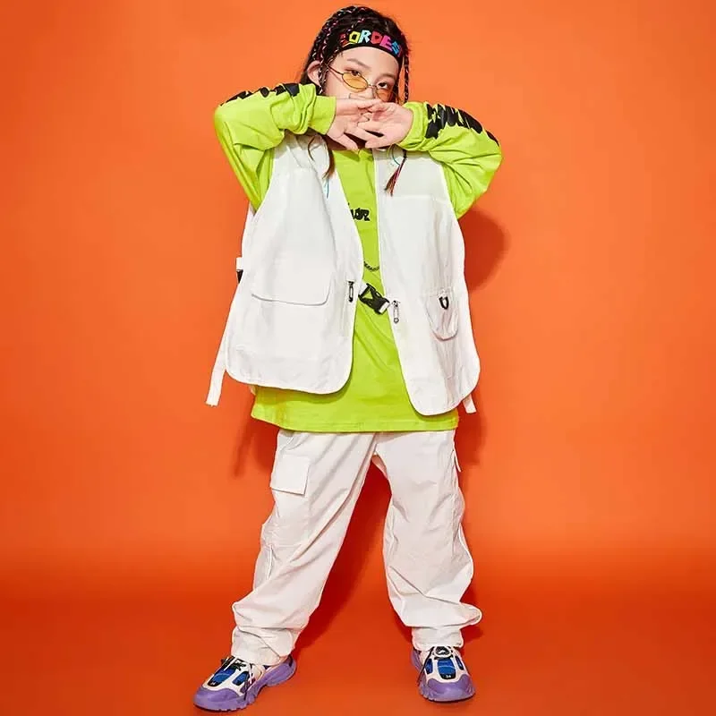 Children's street dance clothing, white coat, long pants, green top, girl's jazz dance clothing, boy's hip-hop set
Children's street dance clothing, white coat, long pants, green top, girl's jazz dance clothing, boy's hip-hop set